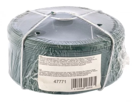 Проволока с ПВХ покрытием зеленая 1,2 мм длина 50 м Сибртех 47771 купить в Ижевске