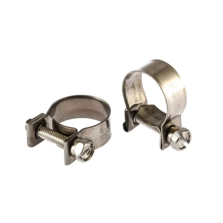 Хомуты металлические MINI 16-18 мм ширина 9 мм винтовой W4 2 шт Сибртех 475063 купить в Ижевске