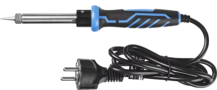 Паяльник ЗУБР &quot;ПРОФЕССИОНАЛ&quot; с двухкомпонентной рукояткой и защитным колпачком в наборе с припоем и подставкой, 60Вт, конус 55402-60_z01 купить в Ижевске