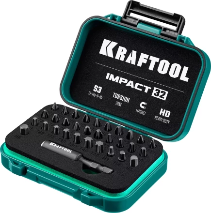 Набор ударных торсионных бит KRAFTOOL Impact, Cr-Mo-V-Nb сталь 26066-H32 купить в Ижевске