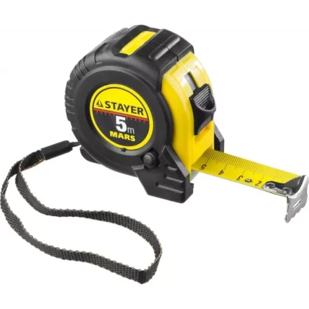 Рулетка STAYER "PROFI" "MARS", обрезиненный корпус, утолщенное полотно, 5мх25мм 34131-05-25_z01 купить в Ижевске