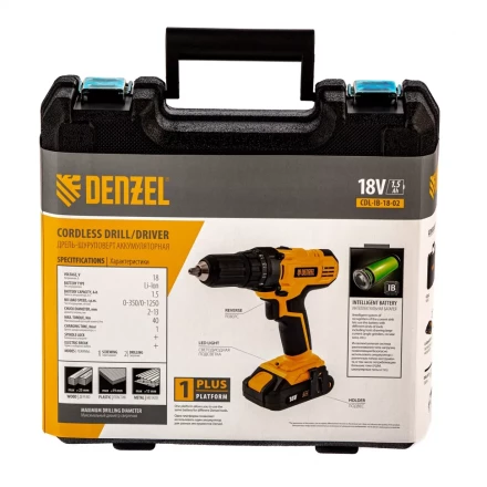 Дрель-шуруповерт аккумуляторная CDL-IB-18-02 Denzel 26113 купить в Ижевске