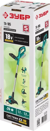 ЗУБР С1-18, 18 В, 25 см, без АКБ, аккумуляторный триммер (ТА-185) купить в Ижевске