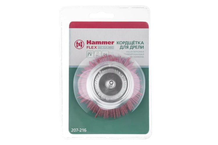 Кордщетка HAMMER чаша 75мм для дрели нейлон (207-216) купить в Ижевске