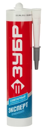 Герметик силиконовый ЗУБР &quot;ЭКСПЕРТ&quot; прозрачный, санитарный, для помещений с повышенной влажностью, 280мл 41235-2 купить в Ижевске