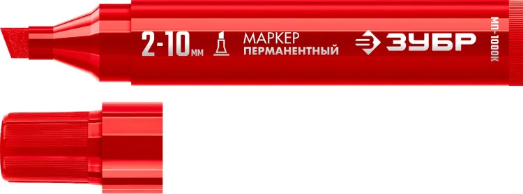 ЗУБР МП-1000К красный, 2-10 мм, клиновидный перманентный марке (06333-3) купить в Ижевске
