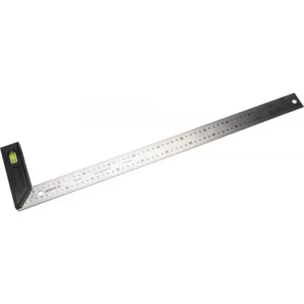 Угольник &quot;ЭКСПЕРТ&quot; разметочный, усиленный, встроенный уровень, гравирован шкала, нерж полотно 37мм, толщина 2мм, 600мм 34397-60 купить в Ижевске