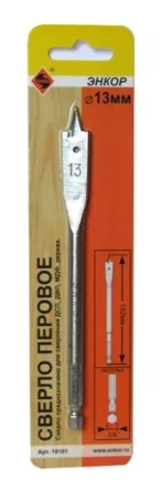 Сверло для дерева 13Х152 мм перовое Энкор 19101 купить в Ижевске