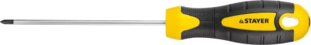 Отвертка STAYER &quot;MASTER&quot; &quot;ТECHNO&quot;, двухкомпонентная рукоятка, магнитный наконечник, Cr-V, PH0x100мм 2508-0-10_z02 купить в Ижевске