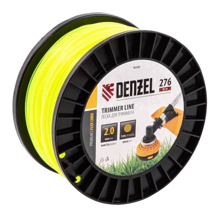 Леска для триммера круглая, 2,0мм х 276м, на DIN катушке FLEX CORD,  Denzel 96269 купить в Ижевске