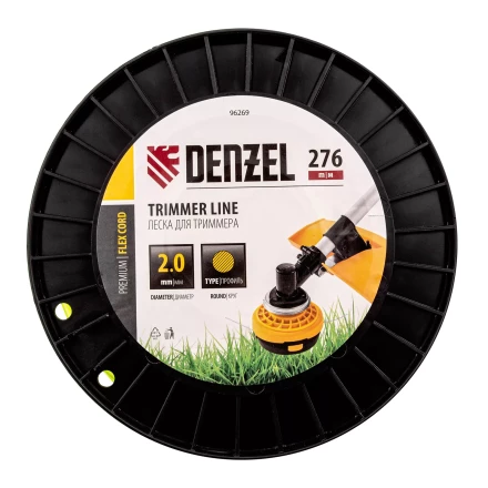 Леска для триммера круглая, 2,0мм х 276м, на DIN катушке FLEX CORD,  Denzel 96269 купить в Ижевске