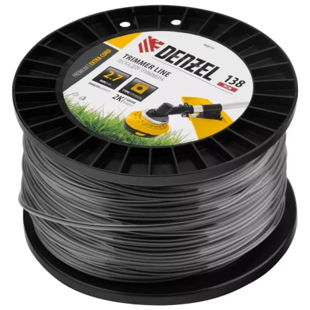 Леска для триммера двухкомпонентная квадрат, 2,7мм х 138м, на DIN катушке EXTRA CORD// Denzel 96819 купить в Ижевске