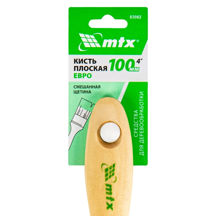 Кисть плоская "Евро" 4", смешанная щетина, деревянная ручка MTX 83082 купить в Ижевске