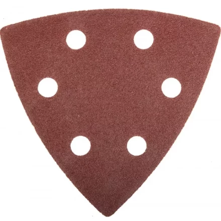 Треугольник шлифовальный ЗУБР &quot;МАСТЕР&quot; универсальный на велкро основе, 6 отверстий, Р100, 93х93х93мм, 5шт 35583-100 купить в Ижевске