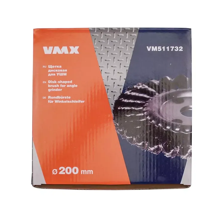 Щетка для УШМ ф22,2/200 мм дисковая сталь витая VMX 511732 купить в Ижевске