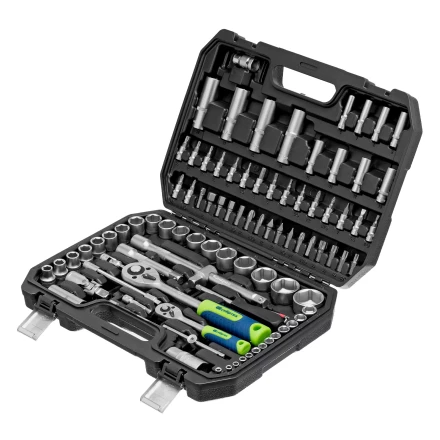 Набор инструментов Сибртех 13388, 1/2&quot;, 1/4&quot;, пластиковый кейс, 94 предмета купить в Ижевске