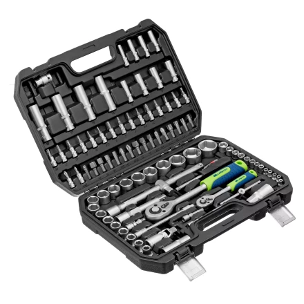 Набор инструментов Сибртех 13388, 1/2&quot;, 1/4&quot;, пластиковый кейс, 94 предмета купить в Ижевске