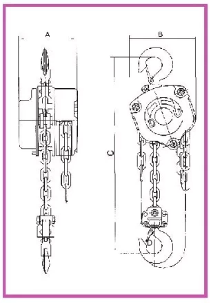 Таль ручная цепная HSZ-J LB г-п 3 тонн H=9 метра купить в Ижевске