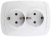 Розетка СВЕТОЗАР &quot;CITY LIGHT&quot; двойная в сборе, с заземлением, цвет белый, 16А/~250В SV-54207-W купить в Ижевске