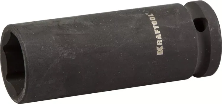 Торцовая головка KRAFTOOL "INDUSTRIE QUALITAT" ударная, удлиненная (1/2"), FLANK, Cr-Mo, фосфатированная, 21 мм 27942-21_z01 купить в Ижевске