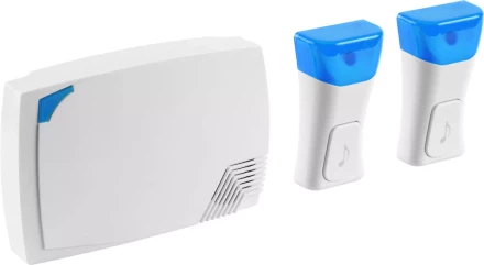 Звонок СВЕТОЗАР "ОКТАВА" электрический беспроводной 120м, 36 мелодий, 2 кнопки, А23, 3AA 58064-2 купить в Ижевске