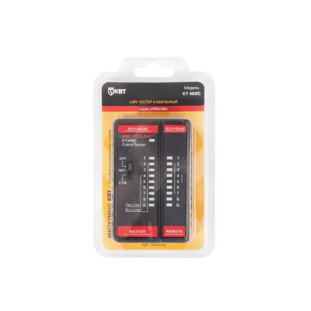 LAN-тестер кабельный КВТ KT 468C для проверки витой пары и телефонного кабеля (88552) купить в Ижевске