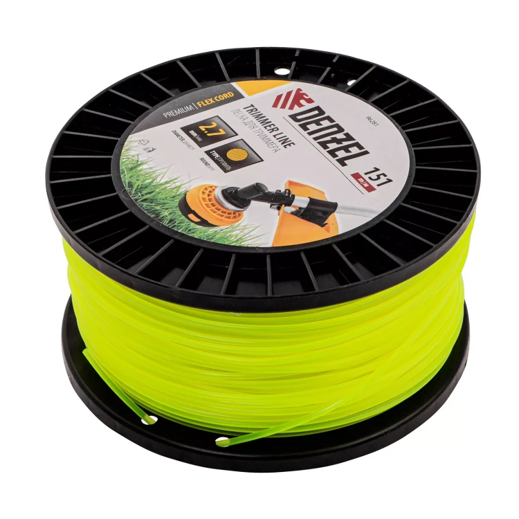 Леска для триммера круглая, 2,7мм х 151м, на DIN катушке FLEX CORD,  Denzel 96281 купить в Ижевске