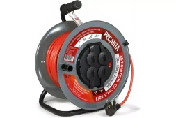 Удлинитель силовой на металлической катушке Ресанта СУ-3х1,5-50/3 (с выкл., 4 розетки, IP44) 61/118/8