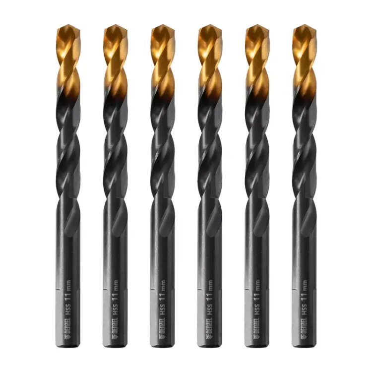 Сверло по металлу, 11 мм, HSS-Tin, Golden Tip, 6 шт. Denzel 717223 купить в Ижевске