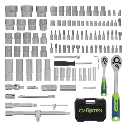 Набор инструментов Сибртех 13389, 1/2&quot;, 1/4&quot;, 108 предметов купить в Ижевске