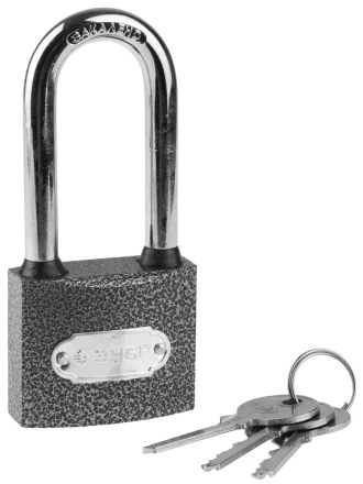 Замок ЗУБР &quot;МАСТЕР&quot; навесной, металлический корпус, удлиненная закаленная дужка, 50мм 3712-50-1 купить в Ижевске