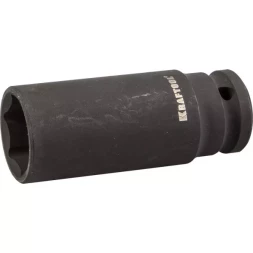 Торцовая головка KRAFTOOL "INDUSTRIE QUALITAT" ударная, удлиненная (1/2"), FLANK, Cr-Mo, фосфатированная, 22 мм 27942-22_z01