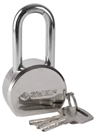 Замок ЗУБР &quot;ЭКСПЕРТ&quot; навесной, стальной корпус, удлиненная закаленная дужка, 55мм 37272-55 купить в Ижевске