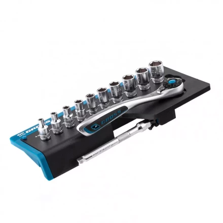 Набор торцевых головок трещотка 120 зубьев 12 предметов 1/4&quot; CrV Gross 14141 купить в Ижевске