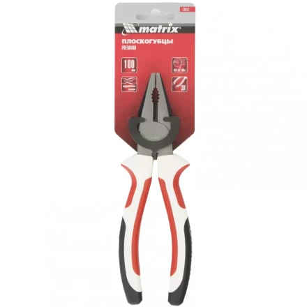 Плоскогубцы Premium 180 мм трехкомпонентные рукоятки MATRIX 17071 купить в Ижевске