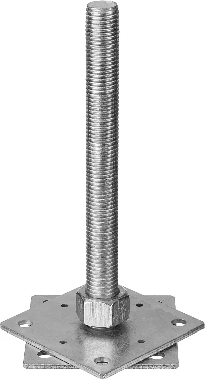 ЗУБР 110 x 110 x 250 мм x М24, цинк, анкерная регулировочная стойка (310266-110) купить в Ижевске