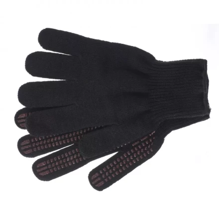 Перчатки трикотажные акрил ПВХ гель Протектор чёрные оверлок Сибртех Россия 68661 купить в Ижевске