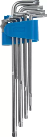 Набор ключей имбусовых ЗУБР &quot;ЭКСПЕРТ&quot; длинные,Cr-Mo сталь,сатиниров покрытие,эргоном держатель,TORX Т10-Т50,9шт 27467-H9 купить в Ижевске