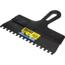 Шпатель STAYER &quot;PROFESSIONAL&quot; нержавеющий зубчатый с пластмассовой ручкой, 250мм, зуб 8х8мм 1009-25-08