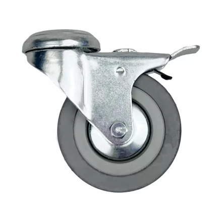 Аппаратное поворотное колесо с тормозом под болт HITCH 75*20 резина серая SChgb93 (SZ084854) купить в Ижевске