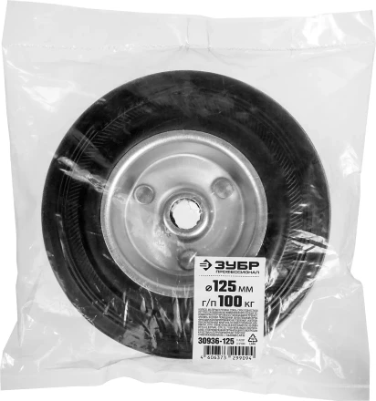ЗУБР d 125 мм, г/п 100 кг, игольчатый подшипник, резина/металл, колесо, Профессионал (30936-125) купить в Ижевске