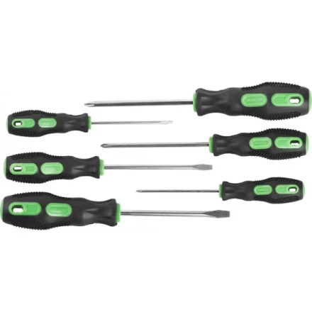 Набор URAGAN: Отвертки с двухкомпонентной рукояткой, SL3x75, 5x100, 6x100. PH0x75, 1x100, 2x100, 6 предм 25188-H6 купить в Ижевске