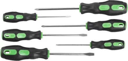 Набор URAGAN: Отвертки с двухкомпонентной рукояткой, SL3x75, 5x100, 6x100. PH0x75, 1x100, 2x100, 6 предм 25188-H6 купить в Ижевске