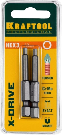 Биты KRAFTOOL X-Drive HEX Оберон 26127-3-50-2 купить в Ижевске