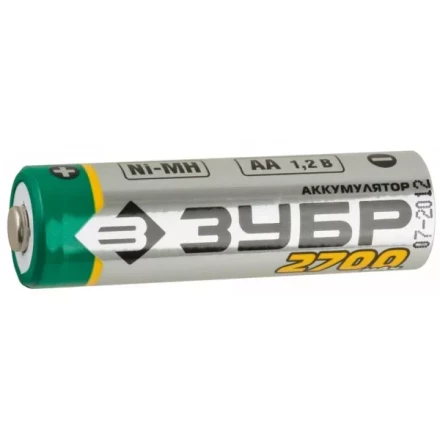 Аккумулятор ЗУБР никель-металлгидридный, тип АА, 2700мАч, 4шт на карточке 59275-4C купить в Ижевске