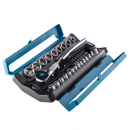 Набор торцевых головок трещотка 120 зубьев 41 предмет 1/2&quot; 1/4&quot; CrV Gross 14143 купить в Ижевске