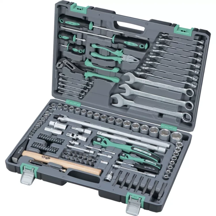 Набор инструмента, 1/4", 1/2", Cr-V, S2, усиленный кейс, 119 предм. STELS 14112 купить в Ижевске
