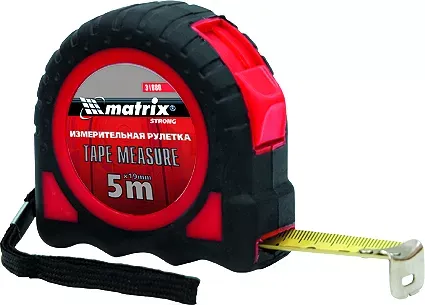 Рулетка Strong 5 м х 19 мм обрезиненный корпус MATRIX 31080 купить в Ижевске