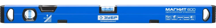 Уровень ЗУБР "ПРОФЕССИОНАЛ" "МАГНИТ" с перископом, фрезерован поверхность, 2 цельные противоудар ампулы, магнитный, 600мм 34589-060 купить в Ижевске