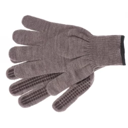 Перчатки трикотажные акрил ПВХгель Протектор коричневый оверлок Сибртех Россия 68663